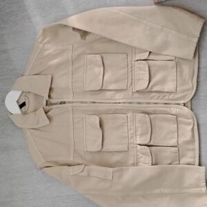 H&M Beige Canvas Cotton Utility Jacket